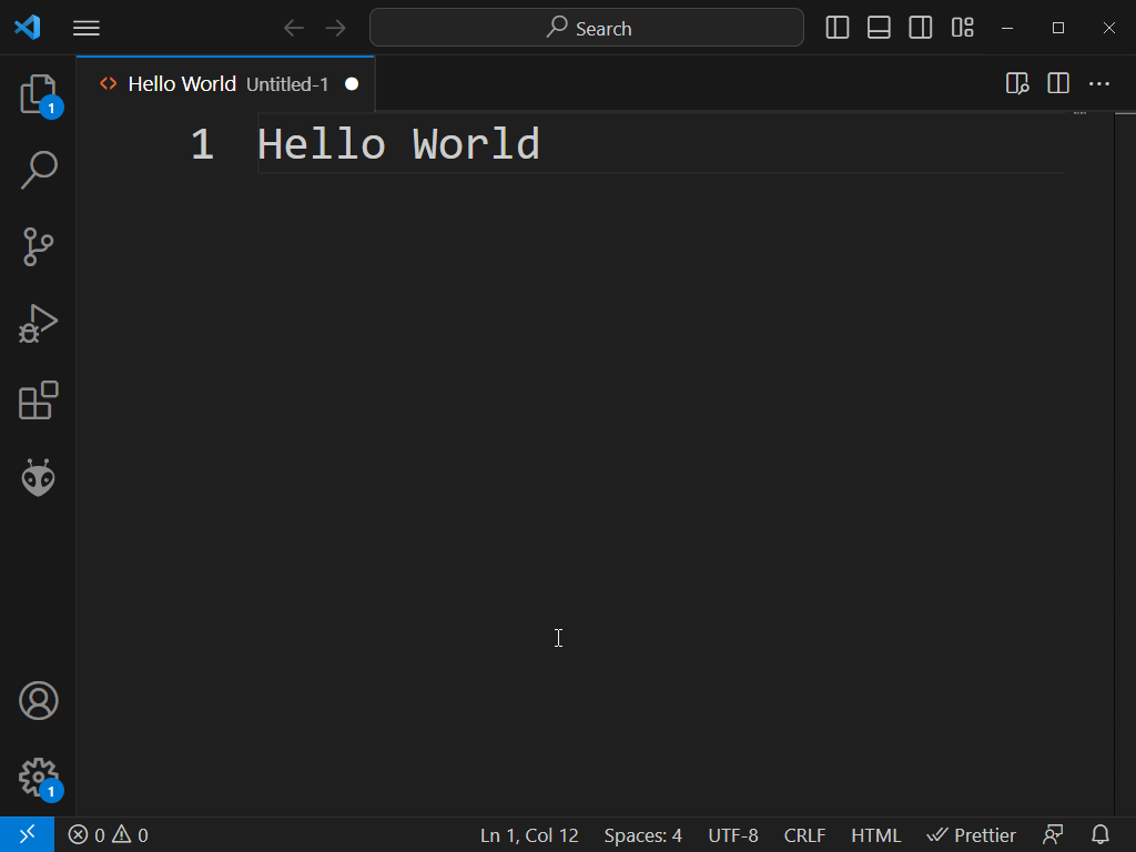 Type Hello World