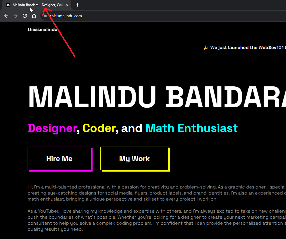 html title in tab title