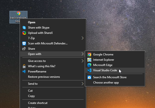 Open file with VSCode