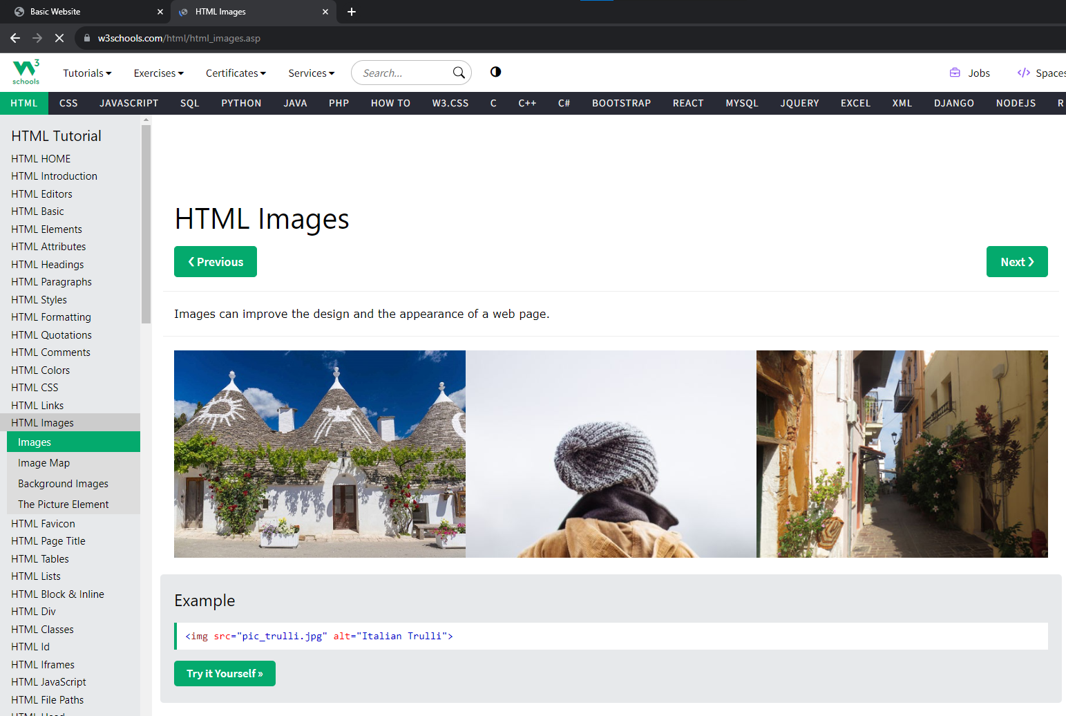 w3schools result