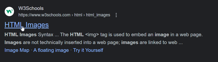 Click on w3schools result