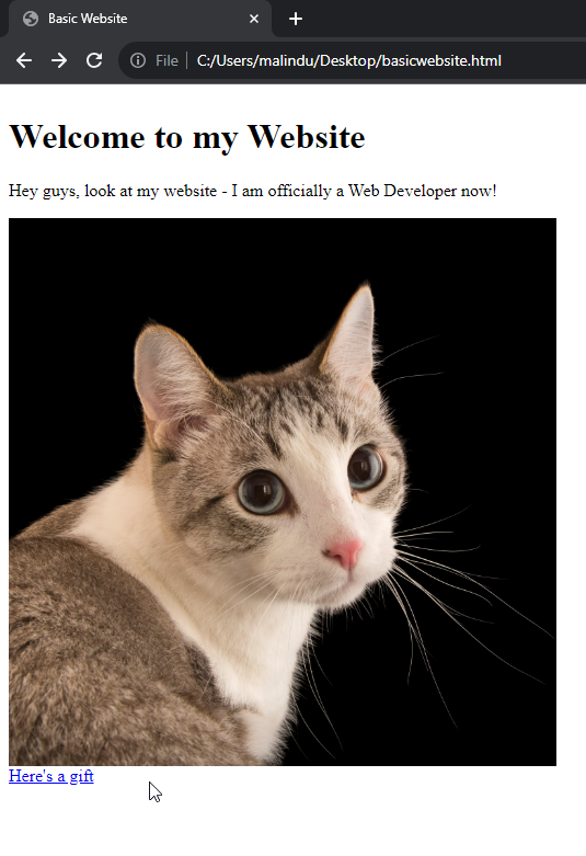 image and link seperated into 2 lines